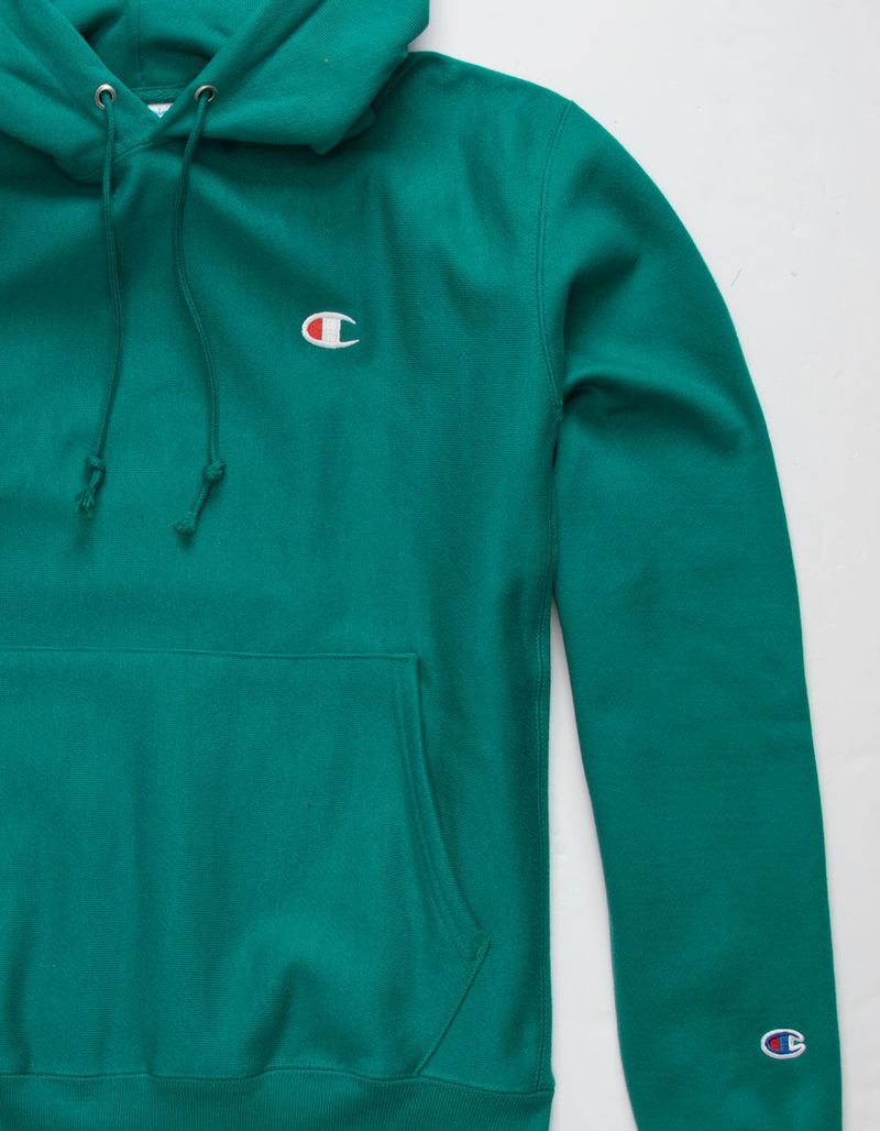 CHAMPION Reverse Weave Mens Dark Green Hoodie image number 1