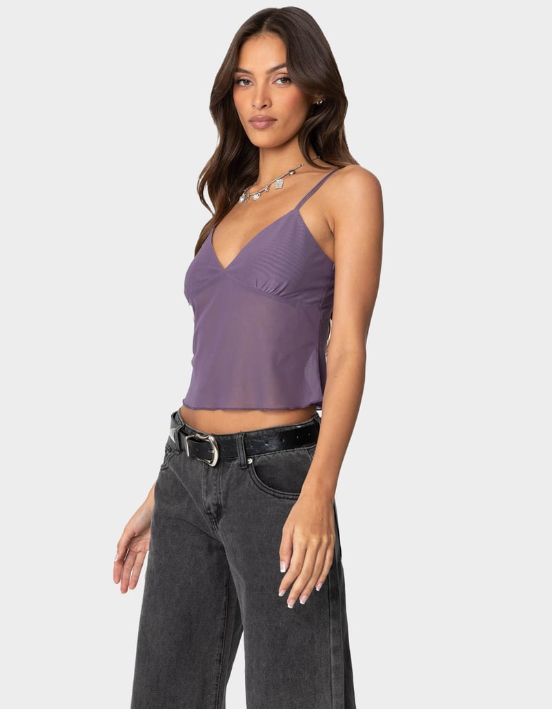 EDIKTED Serafina Sheer Mesh Tank Top