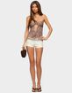 EDIKTED Zebra Cutout Sheer Mesh Strapless Top image number 5