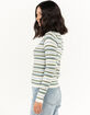 RSQ Womens Rib Stripe Mock Neck Pullover Sweater image number 2