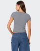 EDIKTED Kady Striped Henley Tee image number 5