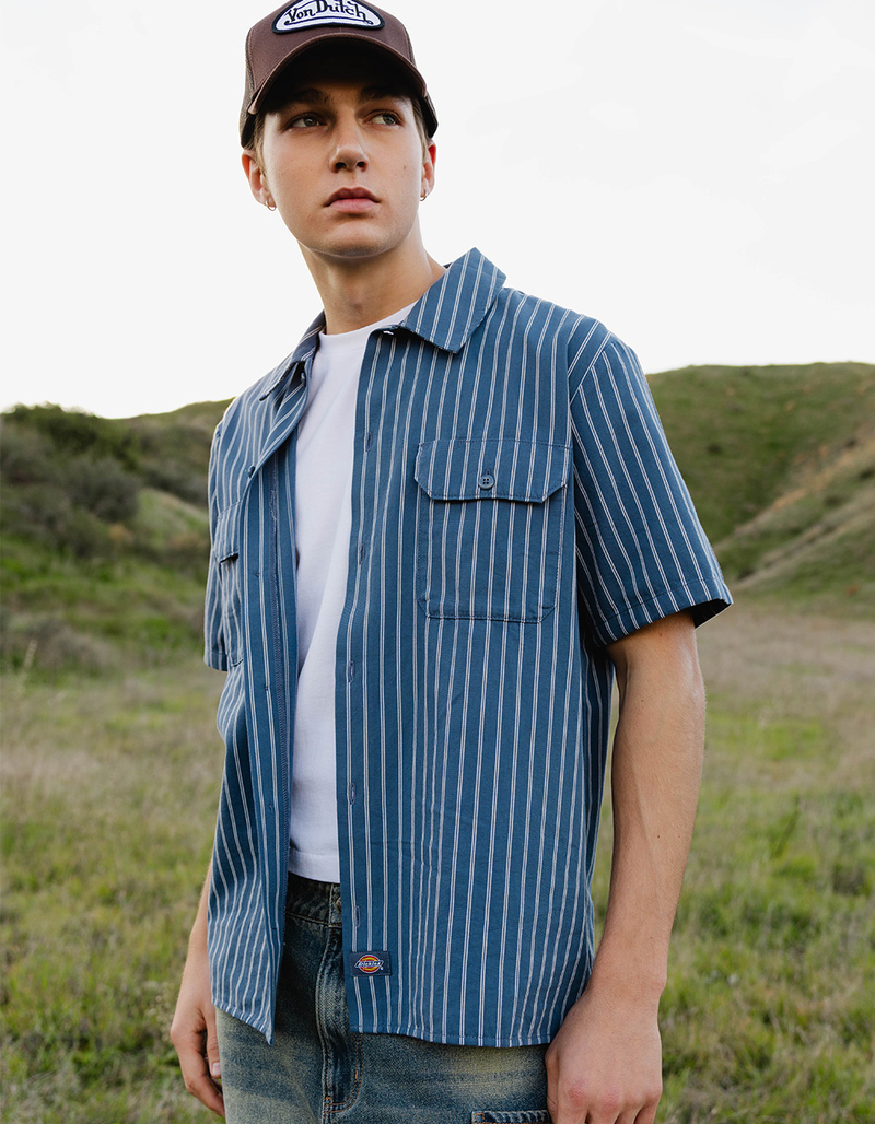 DICKIES Worn In Mens Lightweight Work Shirt image number 2