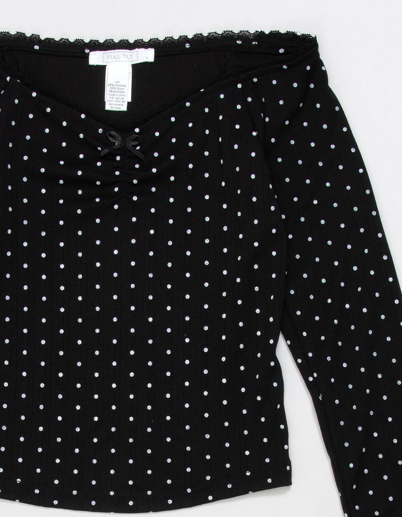 FULL TILT Polka Dot Girls Long Sleeve Top image number 2