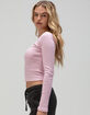 TILLYS Ballet Neck Womens Long Sleeve Top image number 3