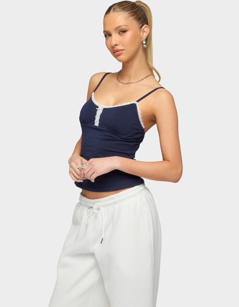 EDIKTED Olezka Contrast Lacey Tank Top image number 1