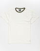 ELWOOD Vintage Ringer Mens White & Olive T-Shirt image number 1