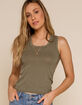 FREE PEOPLE U Neck Womens Olive Tank Top image number 1