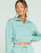 RSQ Mock Neck Womens Teal Green Sweatshirt image number 1