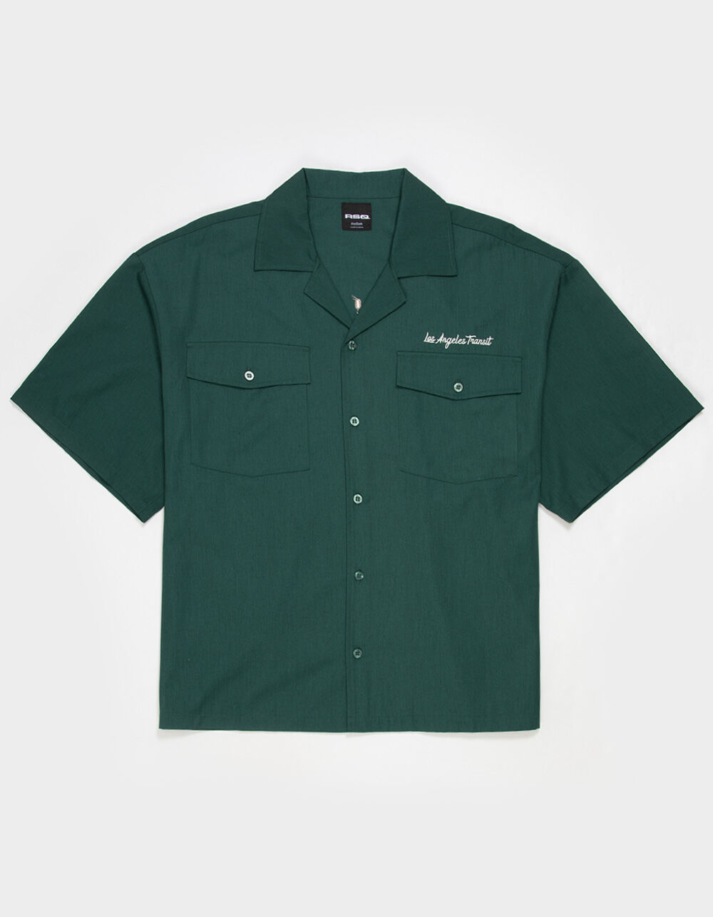 RSQ Mens Embroidered Button Up Shirt - GREEN | Tillys