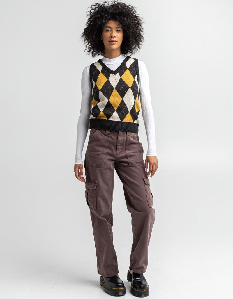 LOVE TREE Argyle V Neck Womens Sweater Vest image number 3