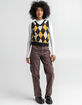 LOVE TREE Argyle V Neck Womens Sweater Vest image number 4