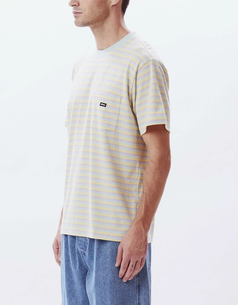OBEY River Stripe Mens Pocket Tee image number 3