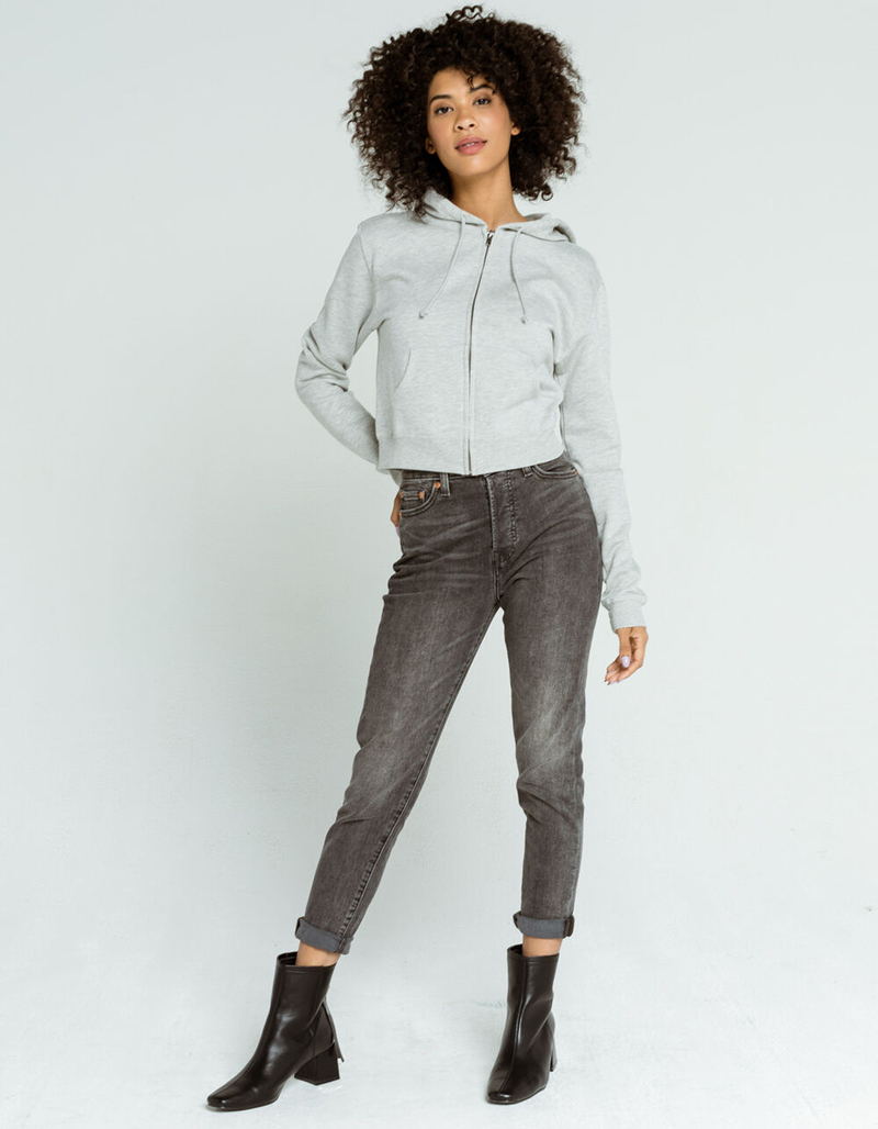 FULL TILT Essential Womens Crop Zip Hoodie image number 4