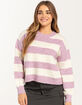 MAJOR LABEL Rugby Stripe Balloon Sleeve Womens Pullover Sweater image number 1