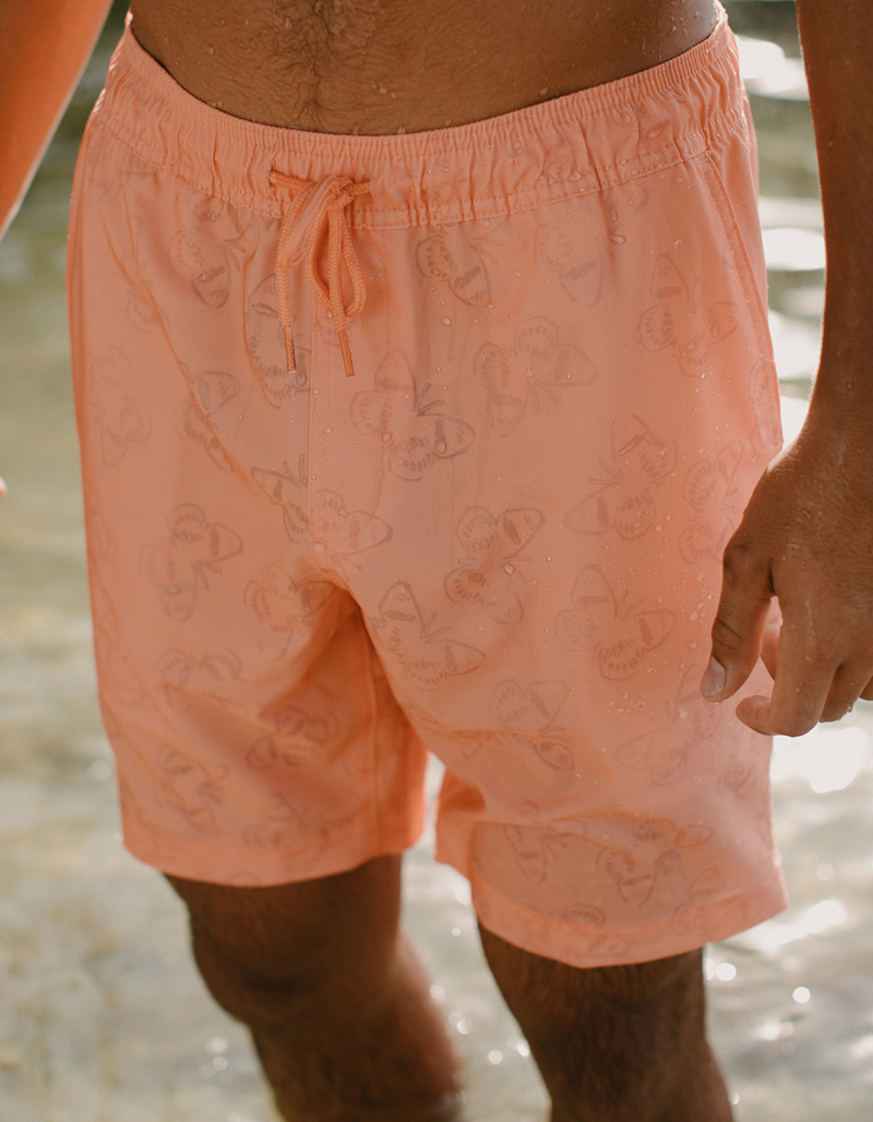 BLUE CROWN Butterfly Color Changing Mens 7" Swim Shorts image number 3