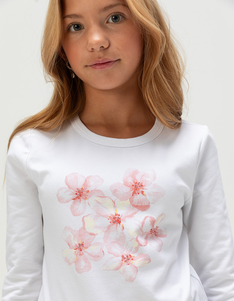 FULL TILT Floral Beaded Girls Long Sleeve Baby Tee image number 3