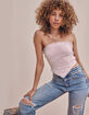 WEST OF MELROSE Eyelet Open Back Womens Tube Top image number 1