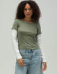 RSQ Womens 2FER Long Sleeve Tee image number 1