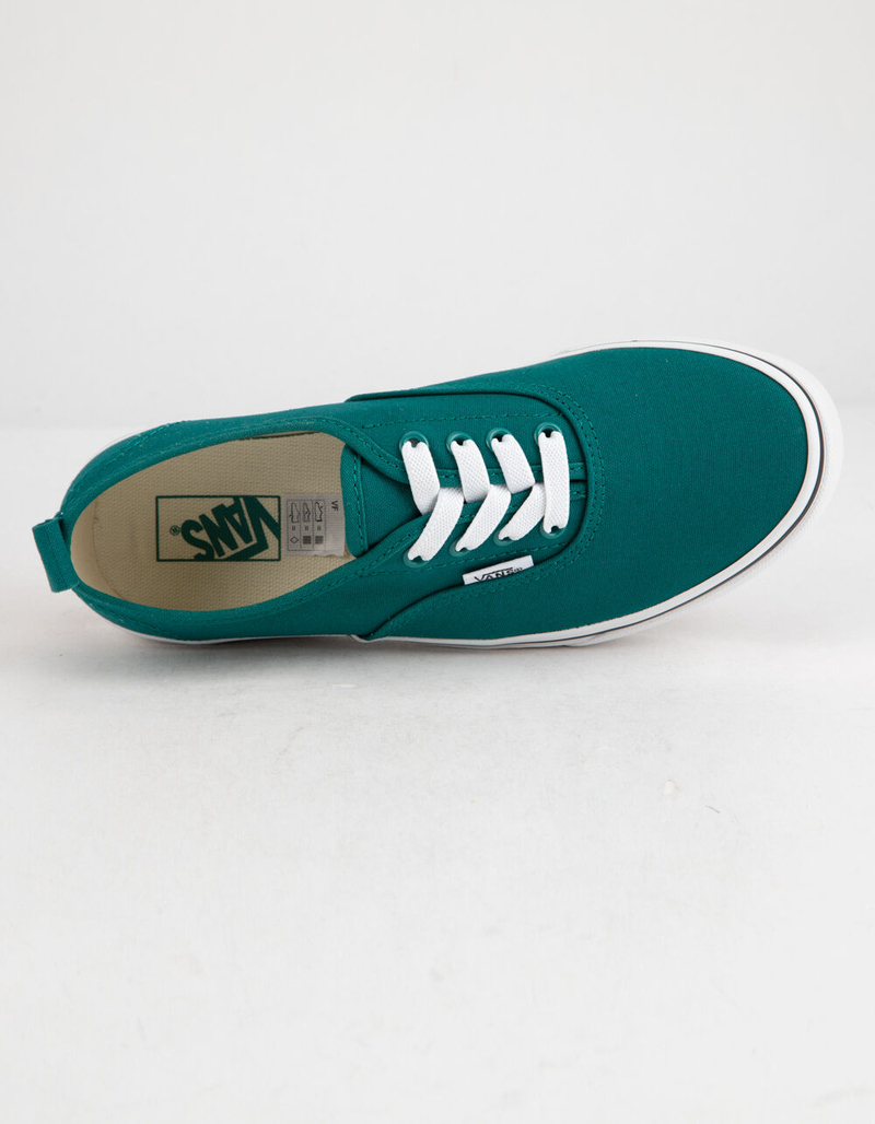 VANS Authentic Elastic Lace Quetzal Green & True White Kids Shoes image number 2