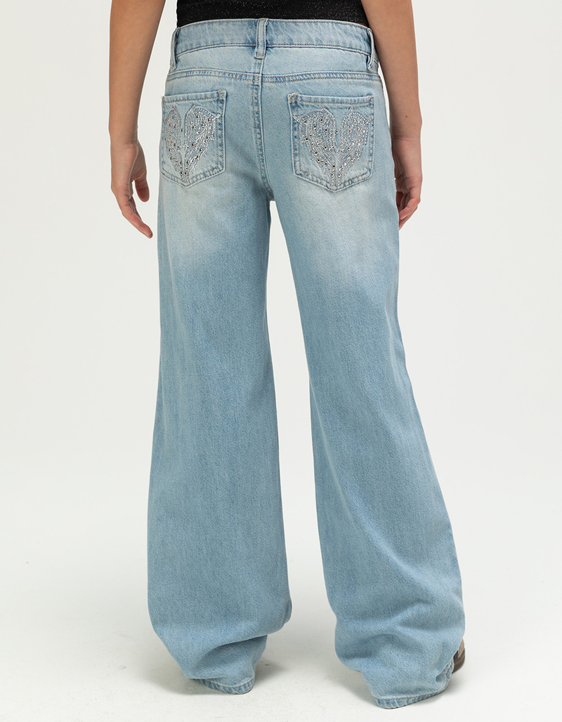 RSQ Girls Low Rise Wing/Heart Embroidered Jeans image number 0