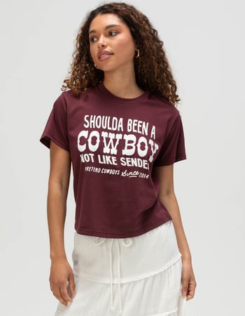 SENDERO PROVISIONS CO. Shoulda Been A Cowboy Womens Crop Boxy Tee Primary Image