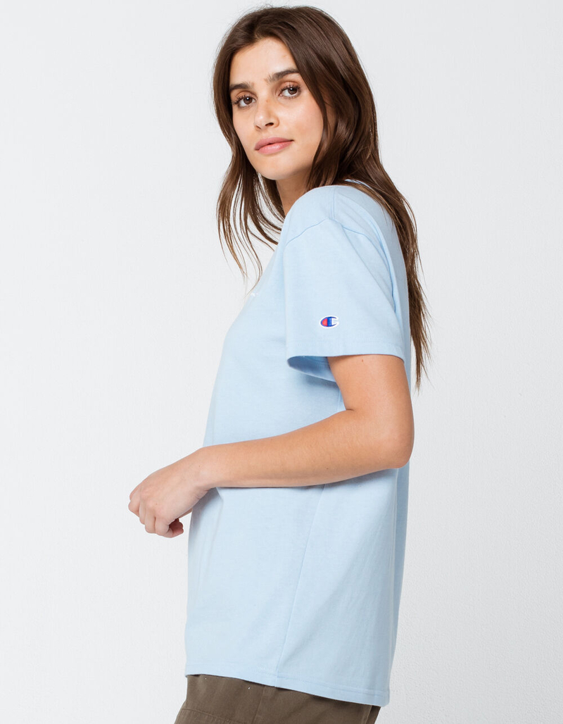 CHAMPION Womens Light Blue Boyfriend Tee image number 1