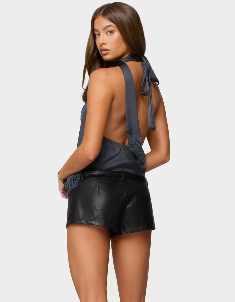 EDIKTED Satin Effect Cowl Neck Scarf Top image number 2