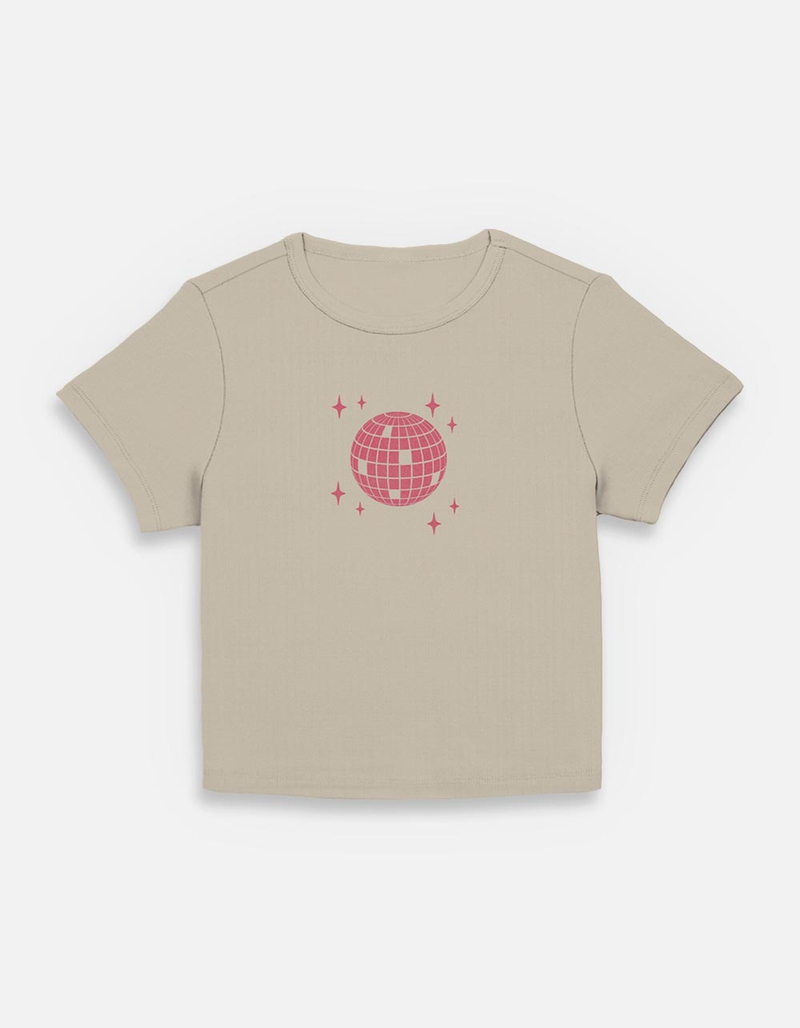 DISCO Pink Sparkle Womens Baby Tee image number 0
