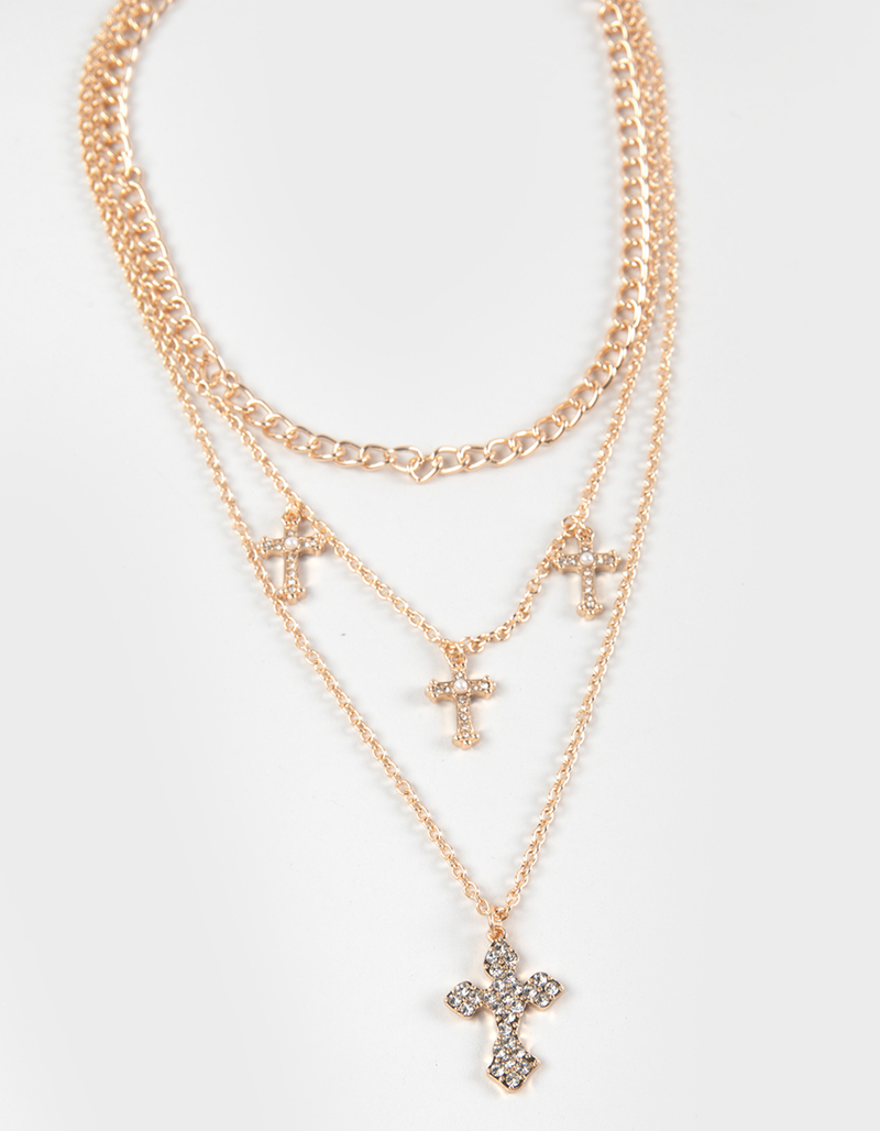 FULL TILT Layered Multi Cross Charm Necklace image number 1