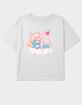 THE SMURFS Airbrush Hearts Girls Crop Tee image number 1