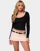 EDIKTED Contrast Lacey Long Sleeve Top image number 1