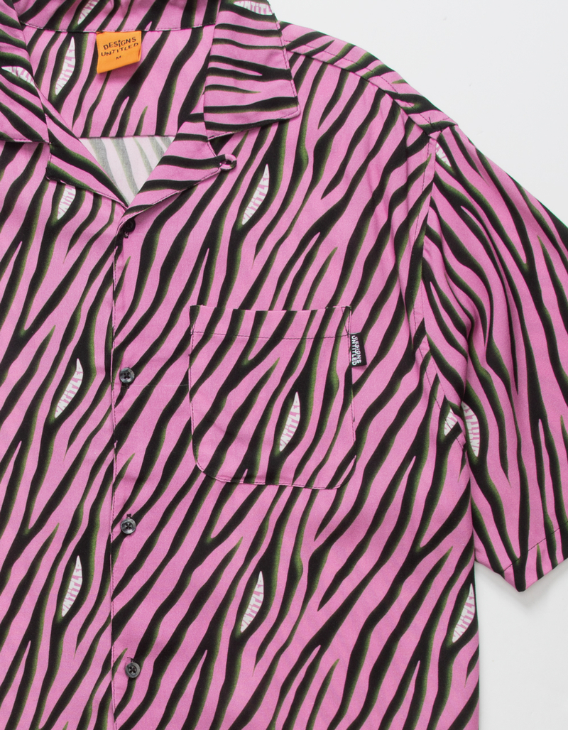 DESIGNS UNTITLED Zebra Mens Button Up Shirt BLACK Tillys