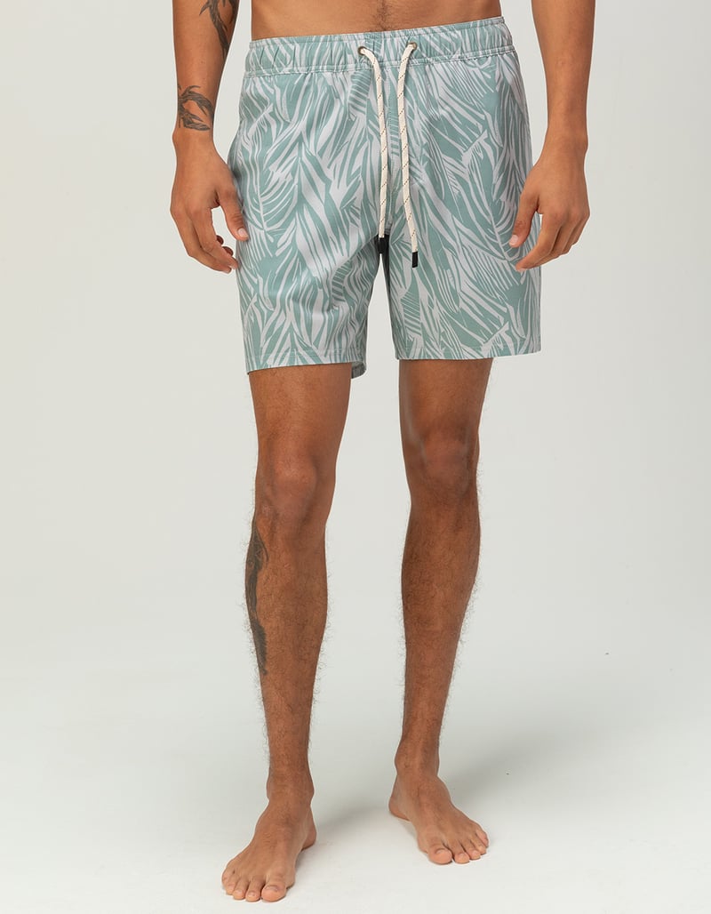 SALTY CREW Palm Print Mens Swim Trunks image number 0