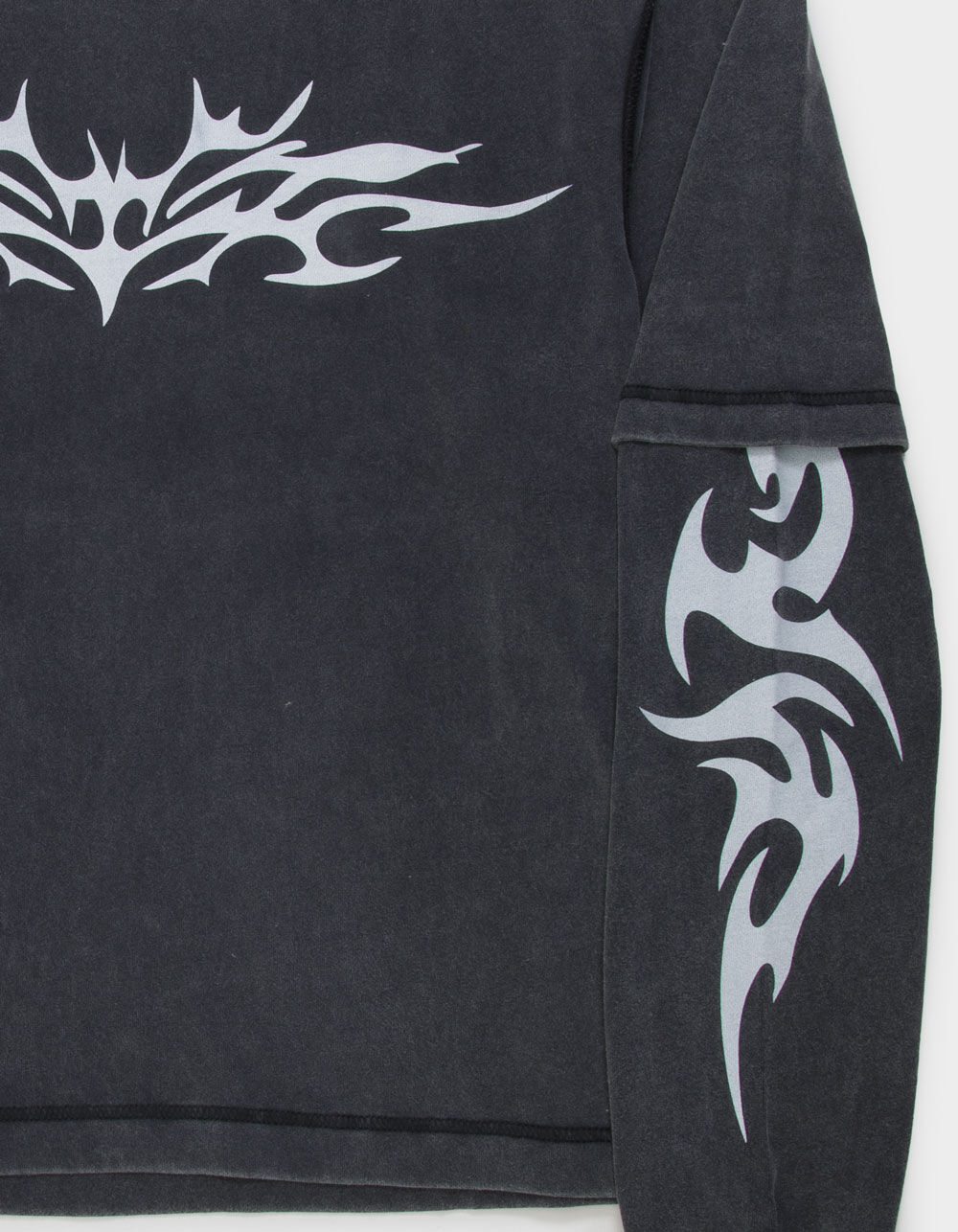 RSQ Mens Long Sleeve Boxy 2fer Tee - BLACK | Tillys