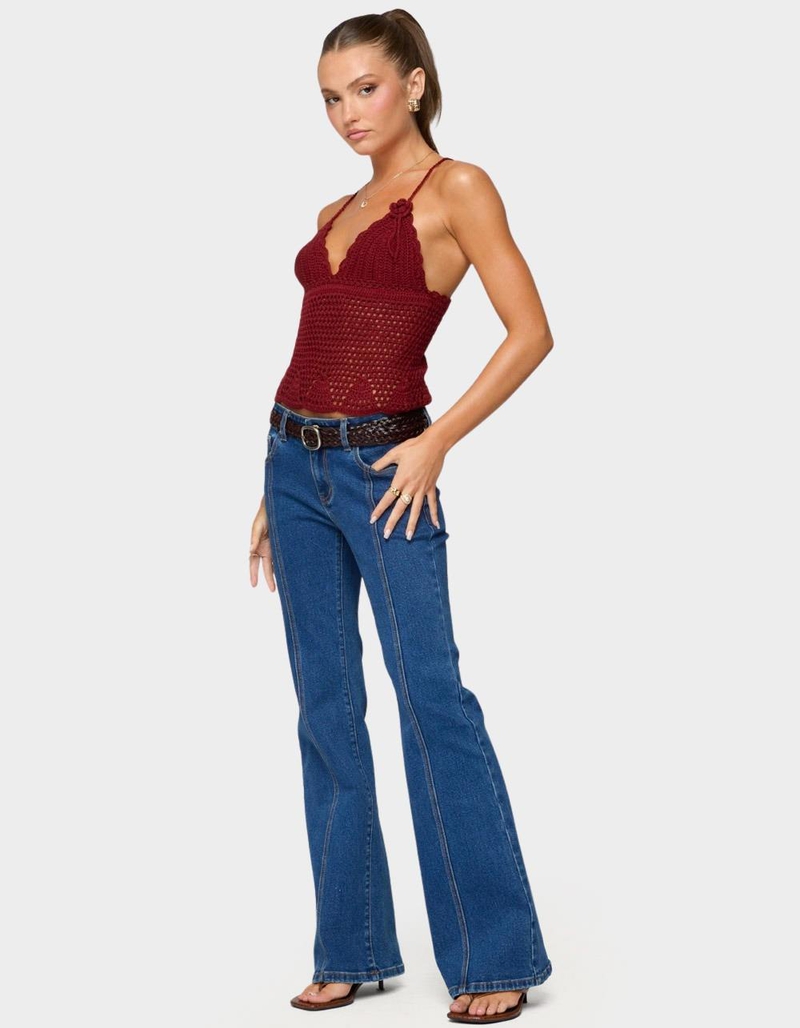 EDIKTED Delila Crochet V-Neck Top image number 3