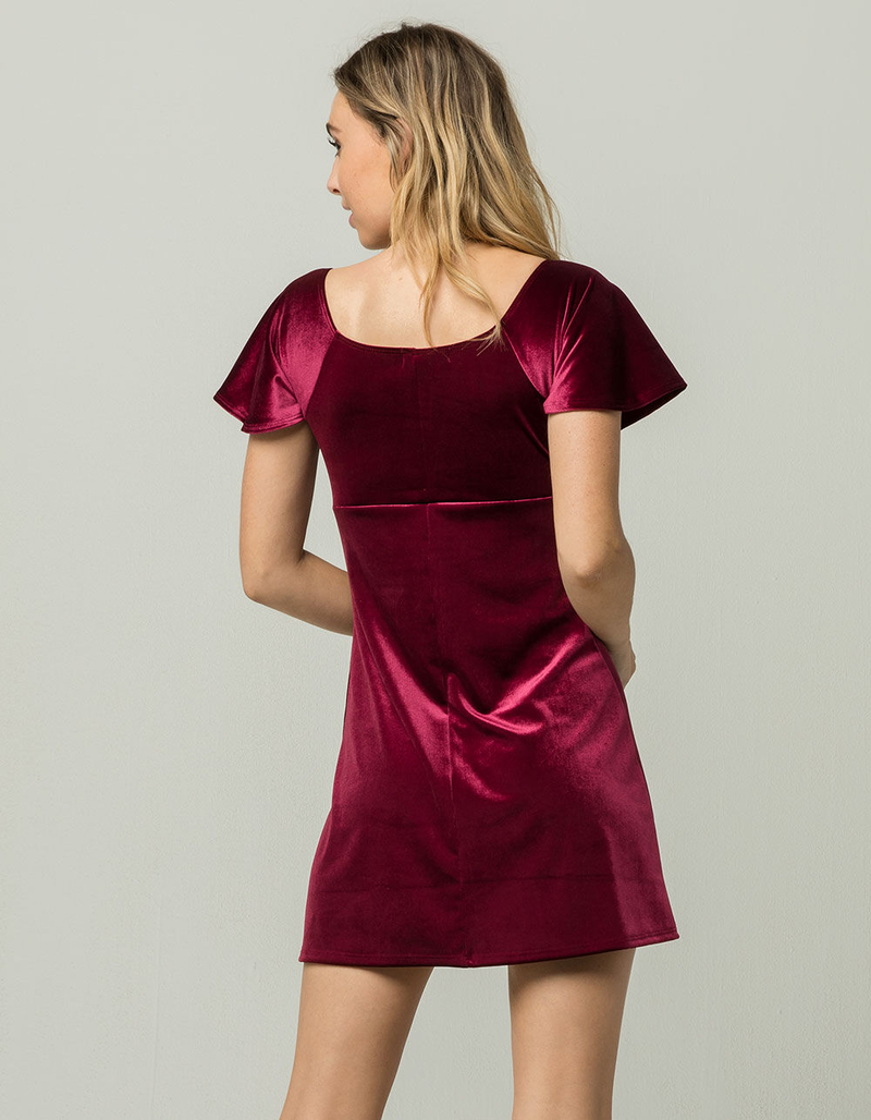 IVY & MAIN Velvet Knot Front Dress image number 2