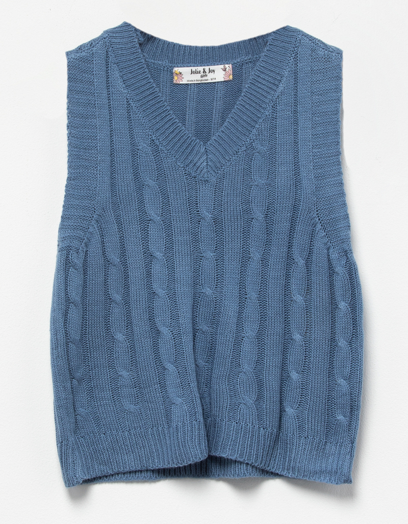 JOLIE & JOY Girls Cable Sweater Vest image number 0