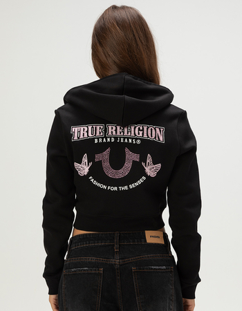 TRUE RELIGION Crystal Horseshoe Womens Zip-Up Hoodie Alternative Image