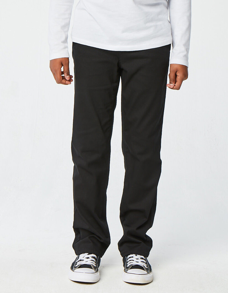 RSQ New York Black Boys Slim Straight Stretch Chino Pants image number 1