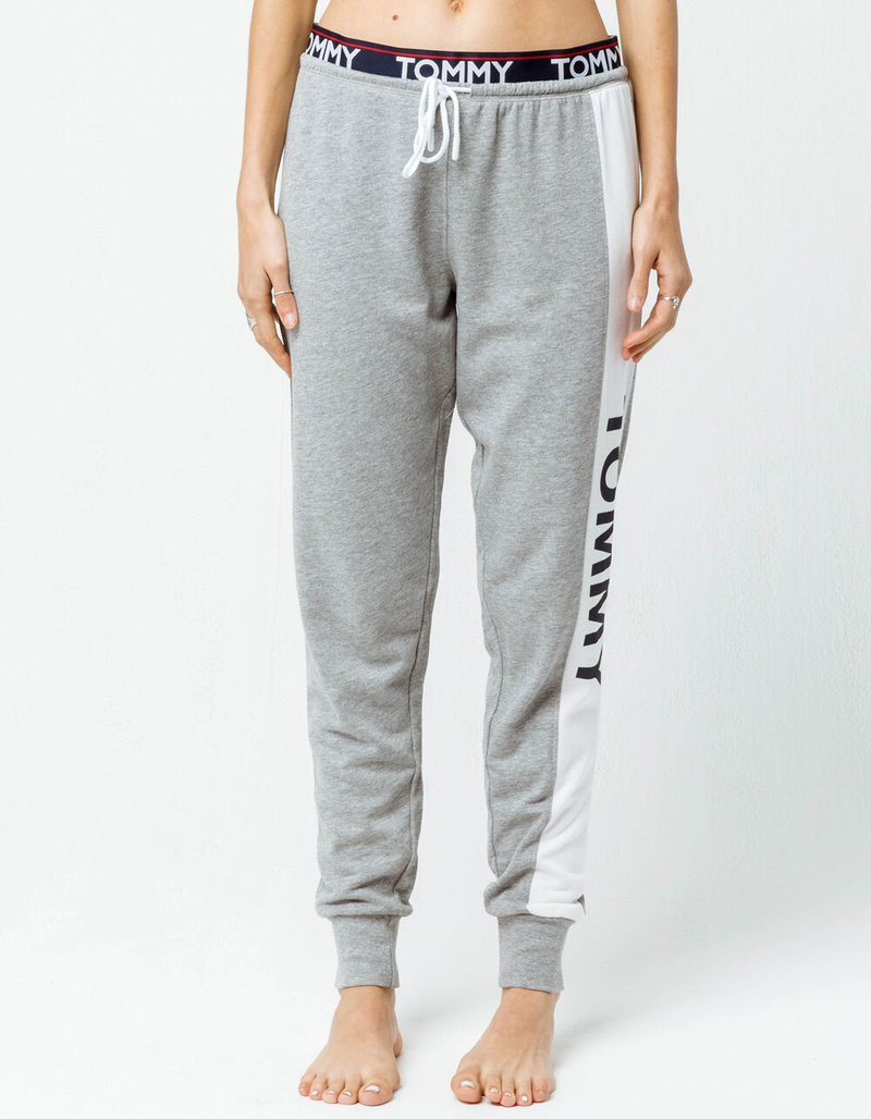 TOMMY HILFIGER Logo Heather Gray Womens Jogger Pants image number 0