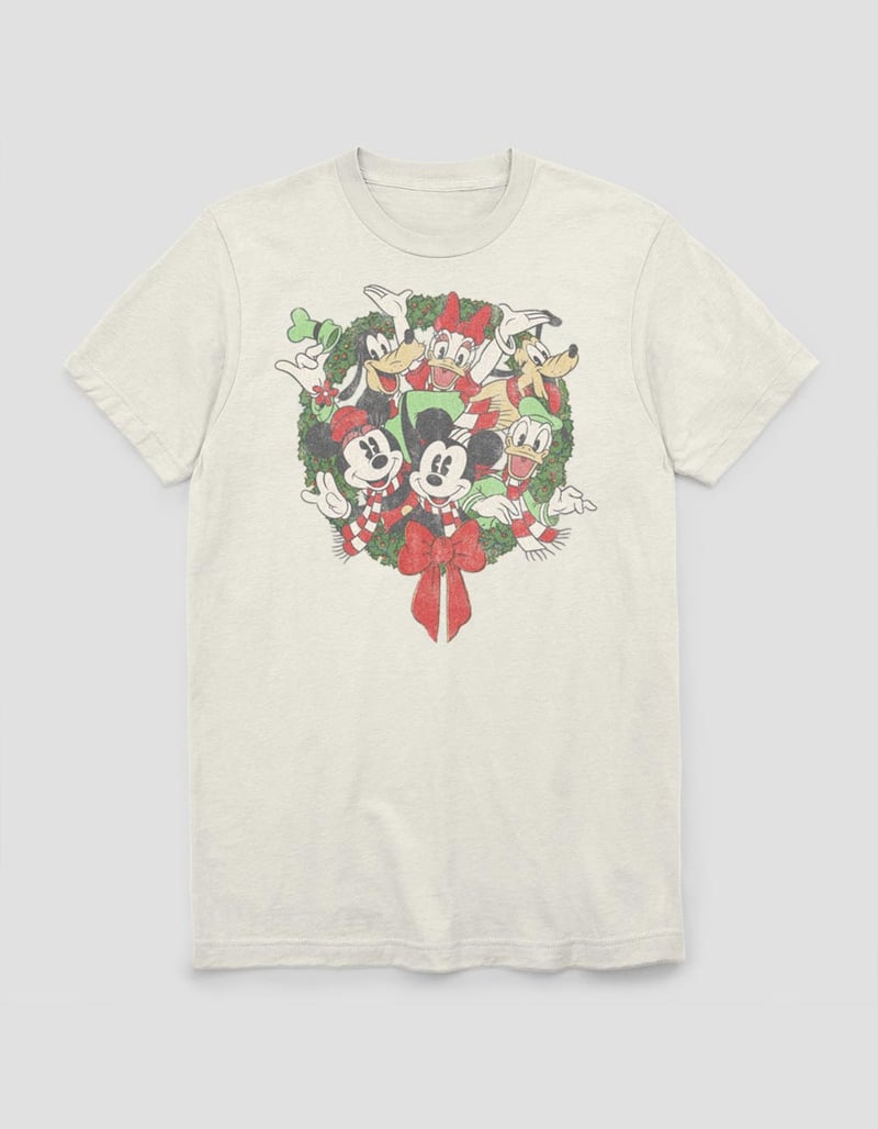 DISNEY Friend Wreath Unisex Holiday Tee image number 0