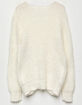 FULL CIRCLE Fuzzy Knot Front Girls White Sweater image number 2