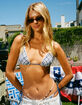 FULL TILT Plaid Textured Reversible Triangle Bikini Top image number 8