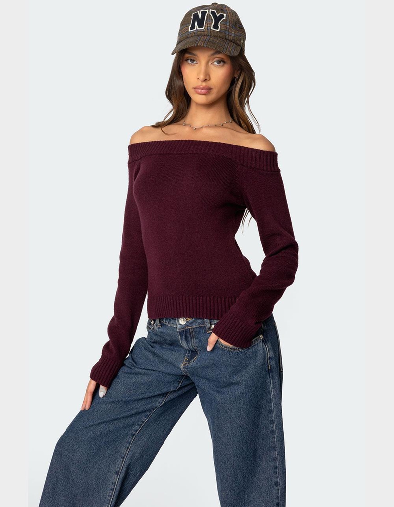 EDIKTED Elona Off Shoulder Knit Top image number 3