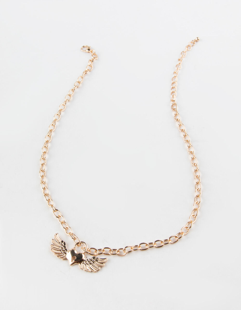 FULL TILT Heart/Wings Locket Necklace image number 0