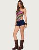 EDIKTED Ruelle Embroidered Asymmetric Knit Top image number 3