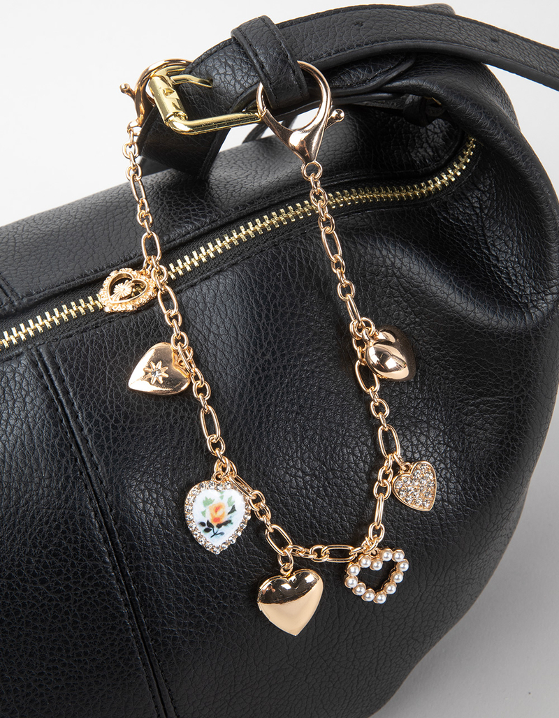 FULL TILT Heart Locket Pearl Bag Charm image number 1
