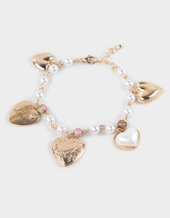 FULL TILT Multi Heart Locket Charm Bracelet Primary Image