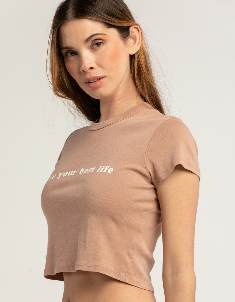 FULL TILT Live Your Best Life Womens Baby Tee image number 1
