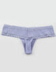 FULL TILT Cotton Lace Trim Lilac Thong image number 2